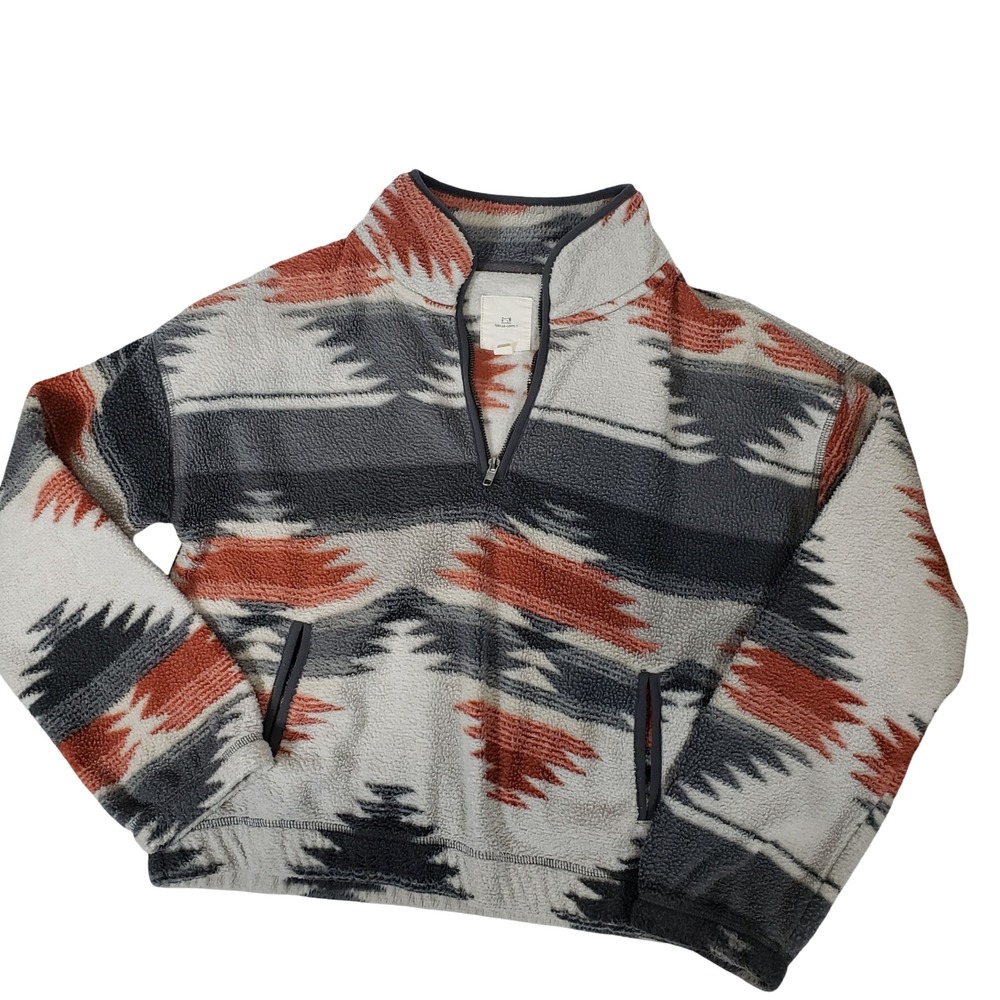 Thread & Supply Red Wings Southwestern Sherpa Quarter Zip Fleece Pullover Medium